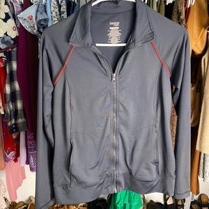 Gray Long Sleeve Zipper Athletic Semi Fitted Jacket | Size : XS